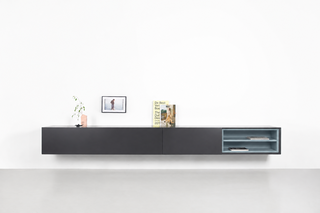 Zwevend design TV-meubel, RAAT, Musa | 280, Antraciet (zacht zwart)